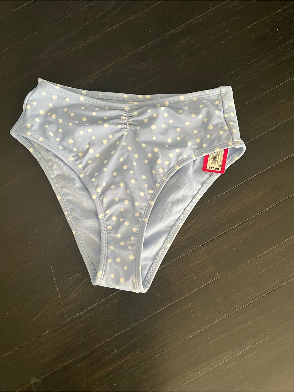Xhilaration Light Blue Swim Briefs with White Polka Dots